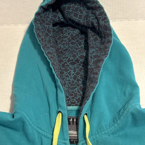 Jinx‎ Sweatshirt Mens Large Blue Cotton Blend Hooded Full Zip - Picture 12 of 15